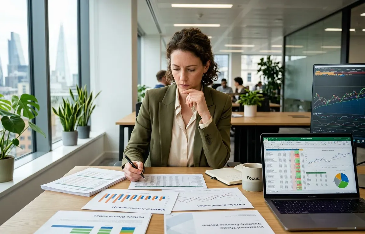Individual evaluating financial risk and investment options