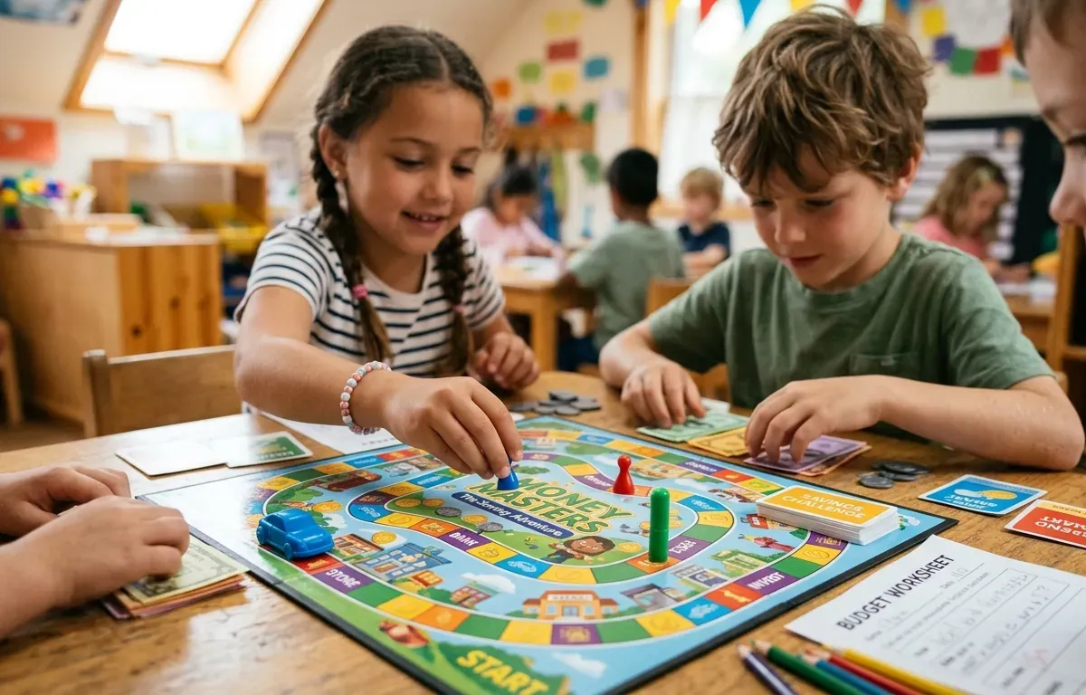 Family financial education game or activity